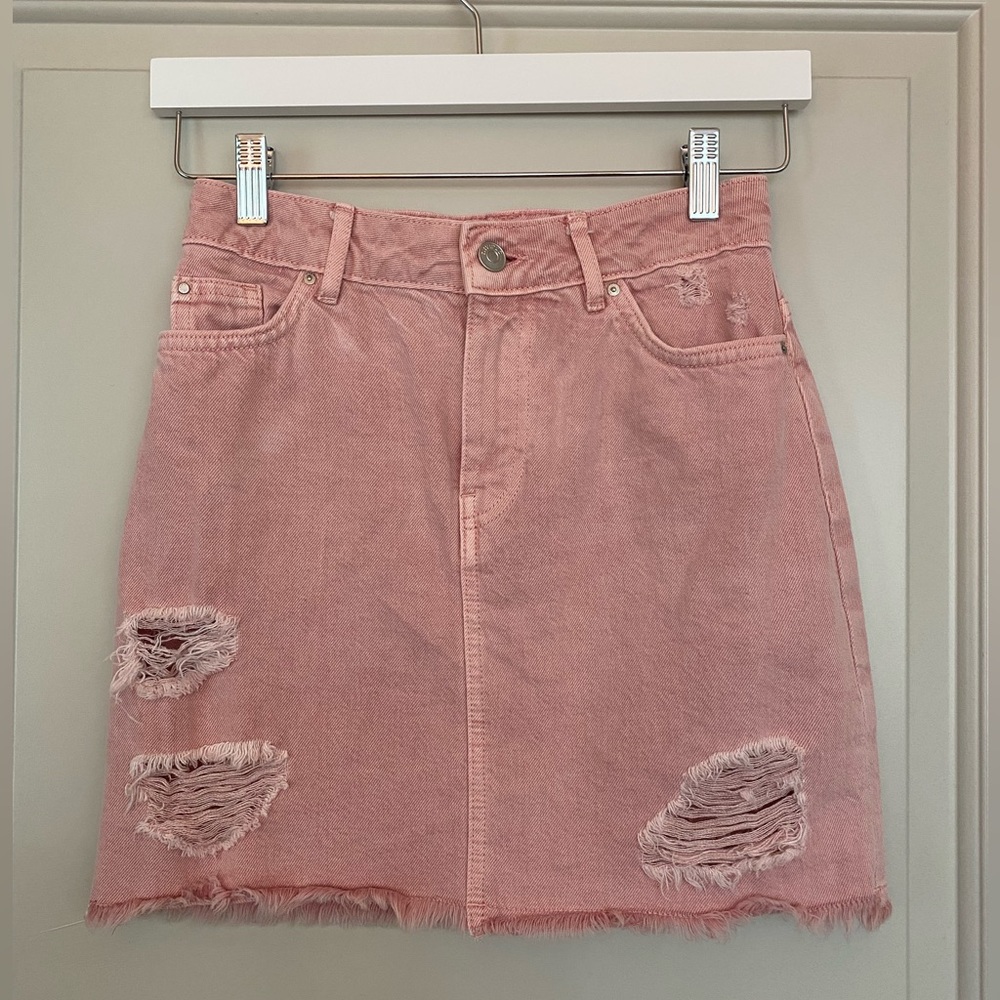 H&M Divided Pink Denim Skirt